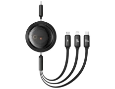 Baseus Free2Draw Cable USB-C 3 en 1 Negro 1.1m - USB-C/Lightning/Micro