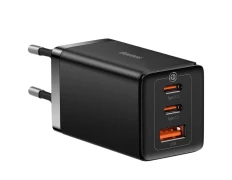 Cargador de Pared Baseus GaN5 Pro 65W con 2xUSB-C y 1xUSB-A en Color Negro
