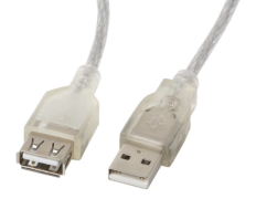 CABLE USB-A M/F 2.0 1,8M TRANSPARENTE FERRITA