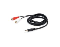 Cable de Audio EQUIP Mini Jack 3.5mm Macho a 2 RCA Hembra 2.5M