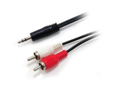 CABLE DE AUDIO EQUIP Mini Jack 3.5mm Macho a 2 RCA Macho 2.5m