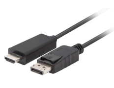 Lanberg - CA-DPHD-11CC-0018-BK cambiador de género para cable DisplayPort HDMI Negro