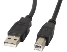 Lanberg - CA-USBA-10CC-0010-BK cable USB USB 2.0 1 m USB B Negro