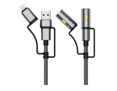 Cable Ultra-Resistente 6 en 1 USB-C/A/Lightning Carga Rápida 240W