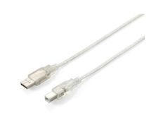 Cable USB-A a USB-B Equip 128650 Transparente 1.8M