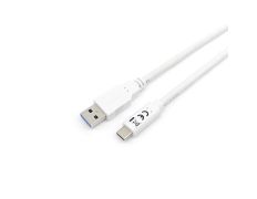 CABLE USB-A a USB-C 1M Blanco - Rápida Transferencia 5G 3A - Marca EQUIP 128363