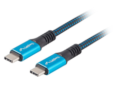 Lanberg - CA-CMCM-45CU-0005-BK cable USB USB4 Gen 2x2 0,5 m USB C Negro, Azul