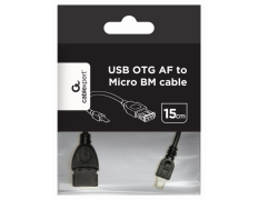 Cable USB A - Micro-USB B, 0.15m cable USB 0,15 m Negro Gembird