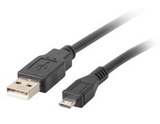 CABLE USB LANBERG 2.0 MACHO/MICRO USB MACHO 0.3M NEGRO