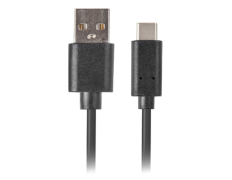 Cable USB - LANBERG CA-USBO-20CU-0010-BK, USB 2.0, USB-A, USB-C, Negro