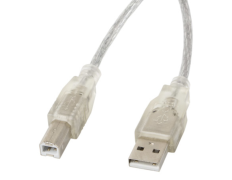 Lanberg - CA-USBA-12CC-0050-TR cable USB USB 2.0 5 m USB B Transparente