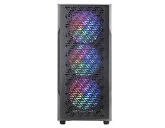 CAJA ATX MARS GAMING MCGEO - Frontal Negro - Malla Geométrica - 4x120mm FRGB Rainbow