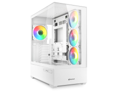 Torre Pc Torre Sharkoon Ak6 Rgb Atx 4x Ventiladores 9 Slots Lateral Cristal Usb-c Blanco