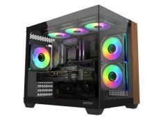CAJA MICROATX ABYSM SAVA 285C Negro Madera 1x3.5 2x2.5 USB-C 3.2 SIN FUENTE GPU 410mm