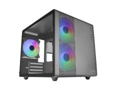 CAJA MICROATX CUBE GAMING MARS GAMING MC400 NEGRO FRONTAL MESH 3 VENTILADORES RGB 120mm