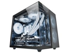 CAJA MICROATX CUBE GAMING MARS GAMING MCNOVAM NEGRA - Doble Panel de Cristal Templado - Doble Cámara