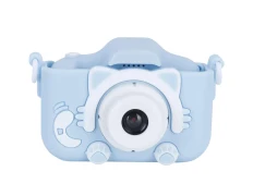 Cámara Digital Para Niños K1C Versión Mejorada con Funda Gato Azul 600mAh