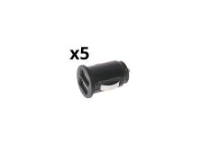 Cargador de Coche Nordess Kit 5 Unidades USB 2.4A 2 Puertos USB 5V 12/24V Color Negro