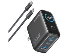 CARGADOR DE PARED ANKER 100W 3 PUERTOS CON PANTALLA INTELIGENTE NEGRO