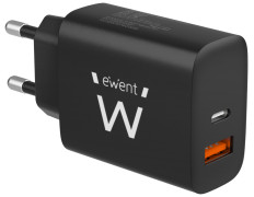 Cargador rápido USB-C y QC3.0 20W