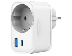 CARGADOR RAPIDO GEMBIRD USB DE 2 PUERTOS CON TOMA DE CA DE PASO 20 W BLANCO