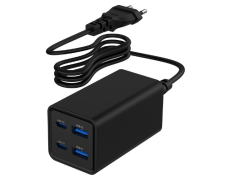 Gembird Usb Powerdelivery Gan 4 Puertos 65w Cargador Rápido Negro