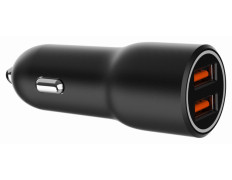 CARGADOR RAPIDO PARA COCHE GEMBIRD CON 2 PUERTOS USB, QC3.0, 36 W, NEGRO