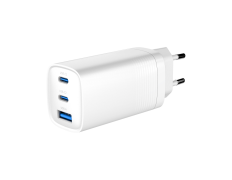 Gembird Ta-uc-pdqc65-01-w Cargador Rápido Powerdelivery Usb Gan De 3 Puertos Y 65 W, Blanco