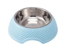 Comedero Acero Inoxidable Azul para Mascota