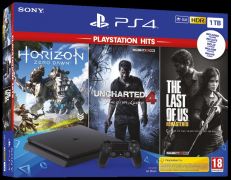 Consola Playstation 4 1 TB + Uncharted 4 + Horizon Zero Dawn + The Last of Us
