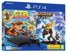 Consola Playstation 4 Slim (1 TB) + Crash Team Racing Nitro Fueled + Ratchet & Clank