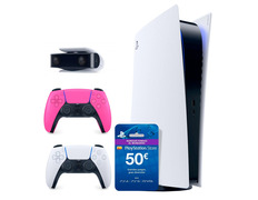 Consola Playstation 5 Digital + Dualsense Rosa + Cámara PS5 + PSN 50€