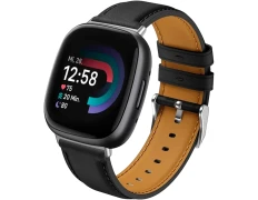 Correa Fitbit Versa 3 / Versa 4 de Cuero Negro - Marca CROCOCASE