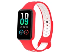 Correa Dual Color Rojo+Blanco Xiaomi Mi Smart Band 8 Active / Redmi Smart Band 2 - CROCOCASE