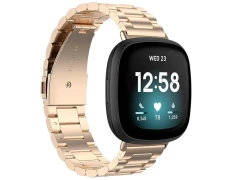 Correa Metal Eslabones Fitbit Versa 3 y Versa 4 - Color Champán - CROCOCASE