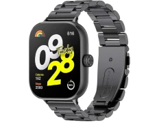 Correa Metal Eslabones para Xiaomi Mi Smart Band 10 Pro, 9 Pro, 8 Pro, Redmi Watch 6, 5, 4 - Negro