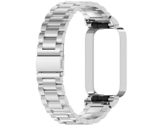 Correa Metal Eslabones para Xiaomi Mi Smart Band 9 Active / Redmi Smart Band 3 Plata