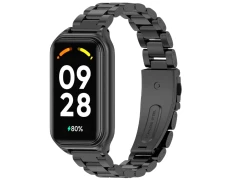 Correa Metal Eslabones Xiaomi Mi Smart Band 8 Active Redmi Smart Band 2 Negro - CROCOCASE