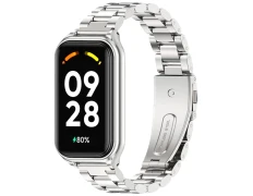 Tira Metálica Eslabones Plata para Xiaomi Mi Smart Band 8 Active / Redmi Smart Band 2