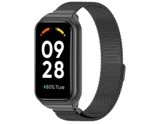 Correa Milanesa Magnética Xiaomi Mi Smart Band 8 Active / Redmi Smart Band 2 Negro