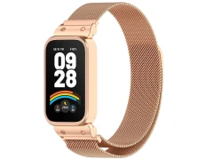 Correa Milanesa Magnética Xiaomi Mi Smart Band 9 Active / Redmi Smart Band 3 Dorado Rosa