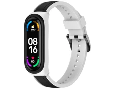 Correa Xiaomi Mi Smart Band 6 / Mi Band 5 / Amazfit Band 5 Dual Color Blanco+Negro - CROCOCASE