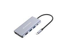 DOCKING USB-C CONCEPTRONIC DONN20G con HDMI 4K, VGA, USB-A 3.0, Jack, 1Gb RJ45, Lector de Tarjeta