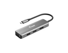 DOCKING USB-C con HDMI 4K, DISPLAYPORT 4K, VGA y USB-A 2.0
