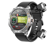 EIGIIS T95C Plata - Smartwatch con Correa de Silicona y Auriculares