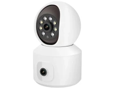 Título optimizado: Camara de seguridad IP Escam QF010 Blanco - Visión Nocturna a Color 2MP+2MP Paneo Wifi