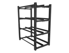 MARCO DE BATERÍA PARA UPS 830X454 2 FILAS 4 NIVELES (8 ESTANTES) (PAQUETE PLANO) NEGRO