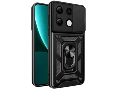 Funda Armadura Militar Xiaomi Redmi Note 13 4G - Protección Cámara, Soporte Metálico y Anillo Negro
