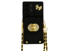 Funda Cartera Cadenas Colgantes Coquette Samsung Galaxy A56 Negro - Marca CROCOCASE