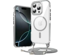 Funda Magnética con Colgante Desmontable iPhone 16 Pro Max Plata - CROCOCASE